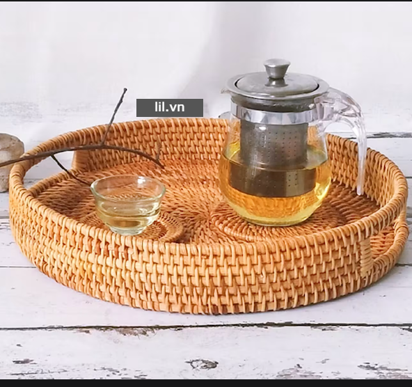 Khay Mây Tròn Lớn 30cm/ 35cm Trang Trí Bàn Ăn giá 200,000 đang rẻ nhất thị trường